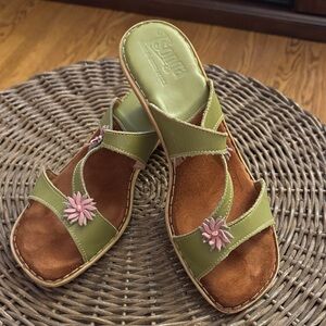 Tsonga Hani Green and Pink Floral Sandals
